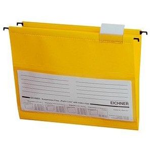 Eichner Hängetaschen, für Formate bis Din A4, PVC, 10 Stück, gelb