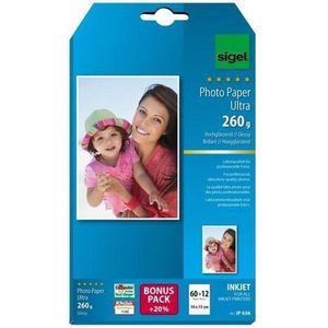Sigel inkjet fotopapier - Ultra - 10x15 cm - 260 grams - 72 vel - SI-IP656