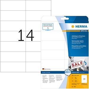 Herma 5081 etiketten, 105 x 42,3 A4, wit