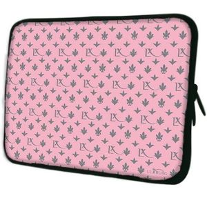 LUXBURG Design laptoptas, 8 inch, motief: LX, roze/grijs
