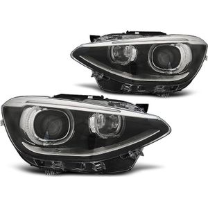 Koplampen LED Angel Eyes DRL | BMW 1-Serie F20 / F21 2011-2014 | Zwart