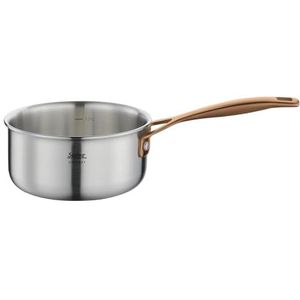 Spring Gourmet Meerlaagse braadpan van roestvrij staal, ovenbestendig, voor het bakken van sauzen, stoven en braden, met binnenschaal, diameter 16 cm, hoogte 7,5 cm, 1,4 liter, roségoud