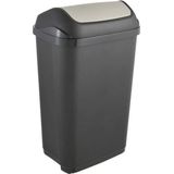 keeeper - Swantje - Vuilnisbak - Grafietgrijs - Kunststof - 50 l