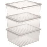 Keeeper - Bea - Opbergdozen - Doorzichtig - 3 Stuks