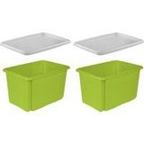 keeeper Aufbewahrungsbox emil (Set, 2 St), 45 L, mit Deckel, hochwertiger Kunststoff
