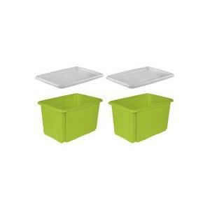 keeeper Aufbewahrungsbox emil (Set, 2 St), 45 L, mit Deckel, hochwertiger Kunststoff