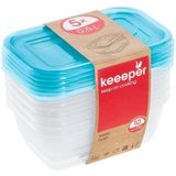 Keeeper Fredo Fresh - Vershouddoos / Vershouddozen - Transparent /blauw - Set van 5st.- 0.5 L