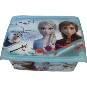 Kinder opbergbox - Opbergbak met Deksel - Frozen - Disney - Blauw - 39 cm