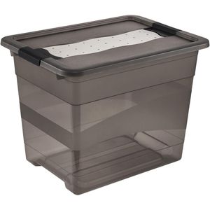 keeeper Opbergdoos met wieltjes, deksel en schuifsluiting, 79,5 x