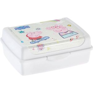 Keeeper - Peppa Pig Broodtrommel - Wit - Kunststof - Met Uitneembaar Inzetstukje