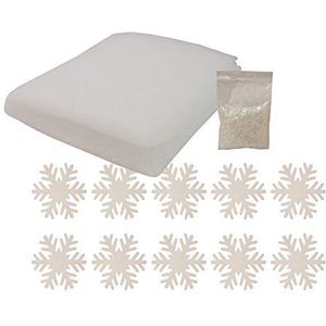 Sneeuwset - decoratieve sneeuwvlokken, kunstsneeuwpoeder, deken van sneeuwwatten - winterdecoratie - kerstdecoratie