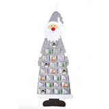 HEITMANN DECO Vilten adventskalender Santa - adventskalender om te vullen en op te hangen - Kerstman grijs wit