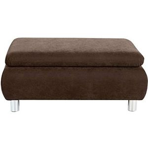 Max Winzer® kruk Terrence, Voetenbank, Bruin, Veloursstof, Modern, Passend bij de Bank Terrence, 90 x 60 x 43 cm