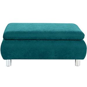 Max Winzer® kruk Terrence, petrol (blauw), velours stof, modern, passend bij de sofa Terrence, 90 x 60 x 43 cm