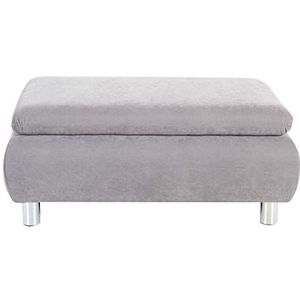 Max Winzer® kruk Terrence, zilver (lichtgrijs), velours stof, modern, passend bij de sofa Terrence, 90 x 60 x 43 cm