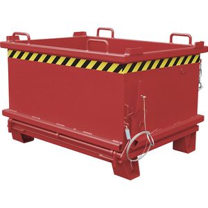 eurokraft pro Bodemklepcontainer SB, inhoud 0,5 m³, laadvermogen 1000 kg, vuurrood
