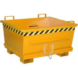 eurokraft pro Conische bodemklepcontainer, inhoud 0,5 m³, draagvermogen 1000 kg, zuiveroranje RAL 2000