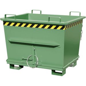 eurokraft pro Conische bodemklepcontainer, inhoud 0,7 m³, draagvermogen 1500 kg, groen RAL 6011