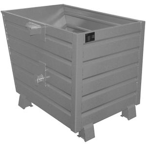 eurokraft pro Stapelkieper, inhoud 0,7 m³, grijs RAL 7005