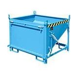 eurokraft pro Silocontainer, inhoud 0,50 m³, met klep aan de kopzijde, lichtblauw RAL 5012