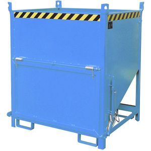 eurokraft pro Silocontainer, inhoud 1 m³, met klep aan de kopzijde, lichtblauw RAL 5012