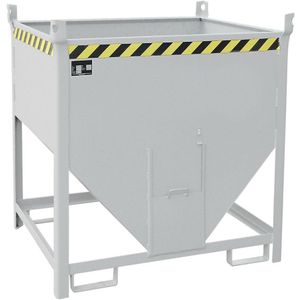 eurokraft pro Silocontainer, inhoud 0,75 m³, met schuifsluiting aan de kopzijde, thermisch verzinkt