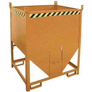 eurokraft pro Silocontainer, inhoud 1 m³, met schuifsluiting aan de kopzijde, geeloranje RAL 2000