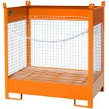 Bauer Fass-Stapelpalette FSP-2 D, Drahtgitterw&#228;nde, Gelborange