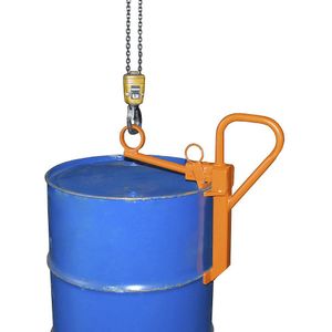 eurokraft pro Vatenklem, voor staande, stalen vloeistofvaten van 200 l, oranje