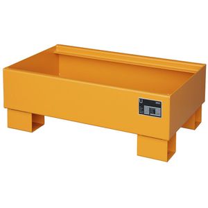 eurokraft pro Stalen opvangbak, l x b x h = 800 x 500 x 290 mm, gelakt in geeloranje RAL 2000, zonder rooster