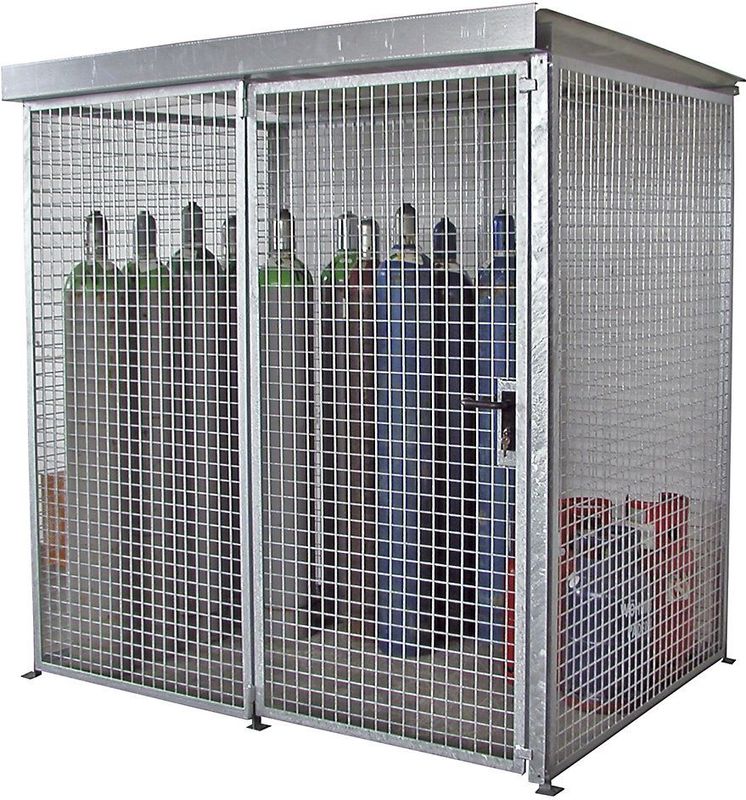Bauer Gasflaschen-Container GFC-M2 D, mit Dach und Fl&#252;geltor f&#252;r 48x Gasflaschen Ø 230 mm