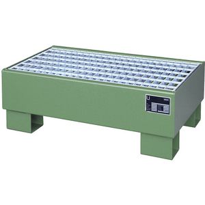 eurokraft pro Stalen opvangbak, l x b x h = 800 x 500 x 290 mm, gelakt in resedagroen RAL 6011, met rooster