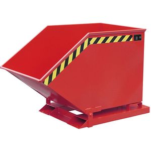 eurokraft pro Kiepbak met klapmechanisme, kokervormig, inhoud 0,4 m³, rood RAL 3000