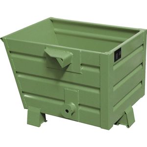 eurokraft pro Stapelkiepbak voor spanen BSS met inlegzeefplaat, inhoud 0,3 m³, resedagroen