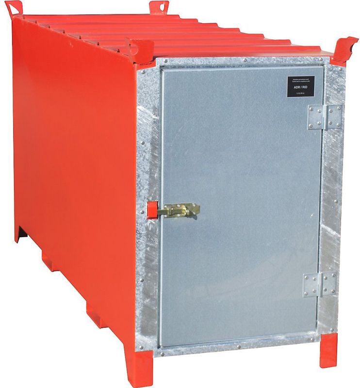Bauer Leuchtstoffr&#246;hren-Box SL 200 nach ADR RID 1.1.3.10c, Feuerrot mit verzinkter T&#252;r