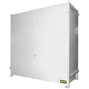 eurokraft pro Stellingcontainer voor gevaarlijke stoffen, capaciteit 6 IBC/KTC van 1000 l, grijswit
