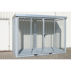 eurokraft pro Gemonteerde gaasbox voor gasflessen, 78 flessen met Ø 220 mm, vloeruitvoering rooster