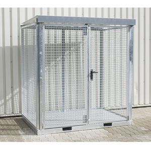 eurokraft pro Gemonteerde gaasbox voor gasflessen, 45 flessen met Ø 220 mm, vloeruitvoering tranenplaat