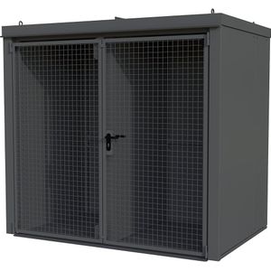 eurokraft pro Gasflessencontainer met scheidingswand, brandwerend, voor 45 flessen met elk Ø 230 mm, grijs