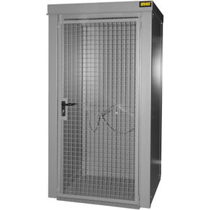 Gasflessencontainer BAUER GFC-B M0, B 1090 x D1185 x H 2205, voor 9 gasflessen, brandwerend, afsluitbaar, grijs