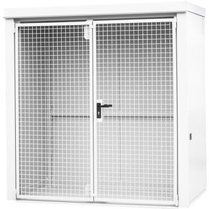 eurokraft pro Gasflessencontainer, brandwerend, voor 28 flessen met elk Ø 230 mm, wit