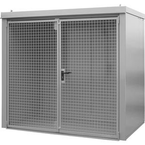 eurokraft pro Gasflessencontainer, brandwerend, voor 45 flessen met elk Ø 230 mm, grijs
