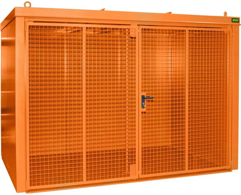 Bauer Gasflaschen-Container GFC-B M4, Gelborange f&#252;r 60x Gasflaschen Ø 230 mm