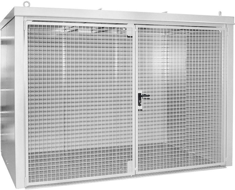 Bauer Gasflaschen-Container GFC-B M4, Grauwei&#223; f&#252;r 60x Gasflaschen Ø 230 mm