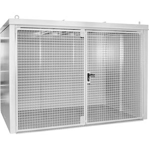eurokraft pro Gasflessencontainer, brandwerend, voor 96 flessen met elk Ø 230 mm, wit