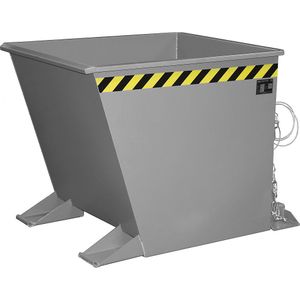 Kiepbak voor spanen SGU-RZ30, voor trolleytreinen, olie- en waterdicht, 300 l, RAL 7005 grijs
