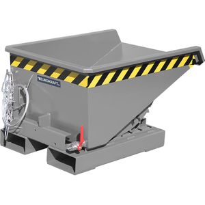 Mini-Spänebehälter Typ EXPO-E 275, Seilzug-Kippvorgang, Inhalt 0,275 m³, bis 750 kg, mausgrau RAL 7005