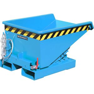 Mini-Spänebehälter Typ EXPO-E 225, Seilzug-Kippvorgang, Inhalt 0,225 m³, bis 750 kg, lichtblau RAL 5012