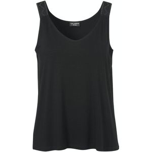 Via Appia Due, Dames, Tops, Zwart, Maat: 4XL