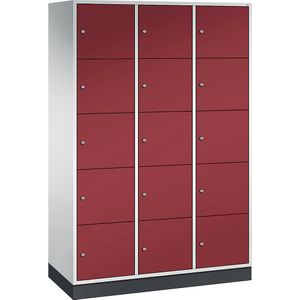 INTRO stalen lockerkast, vakhoogte 345 mm, b x d = 1220 x 500 mm, 15 vakken C+P